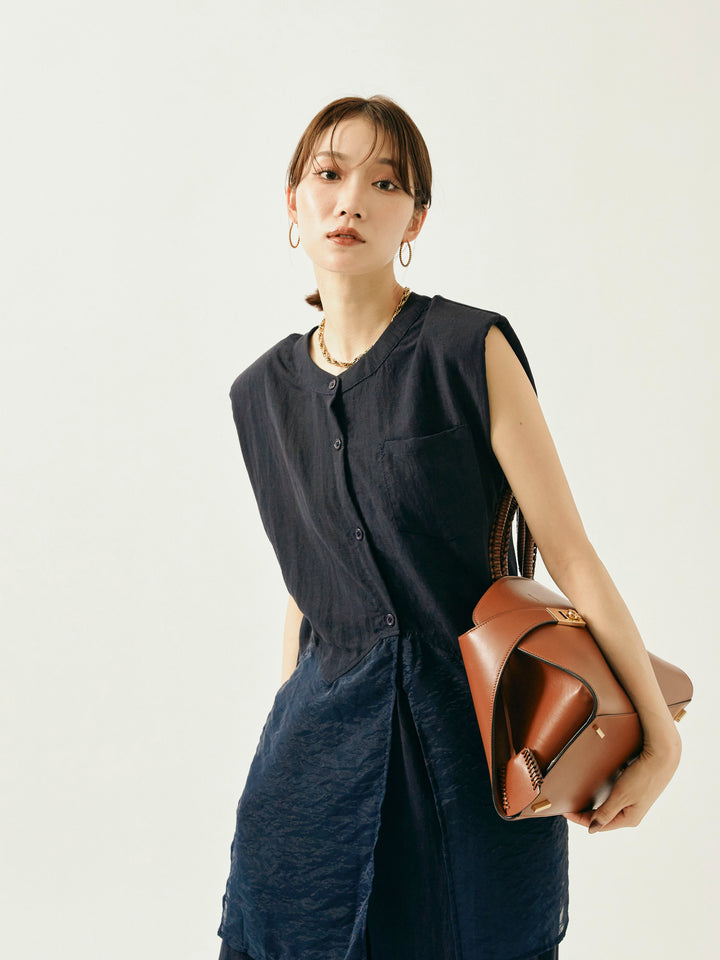 [SET]オーガンジーヘムブラウス＆ワイドパンツSET UP(2set)