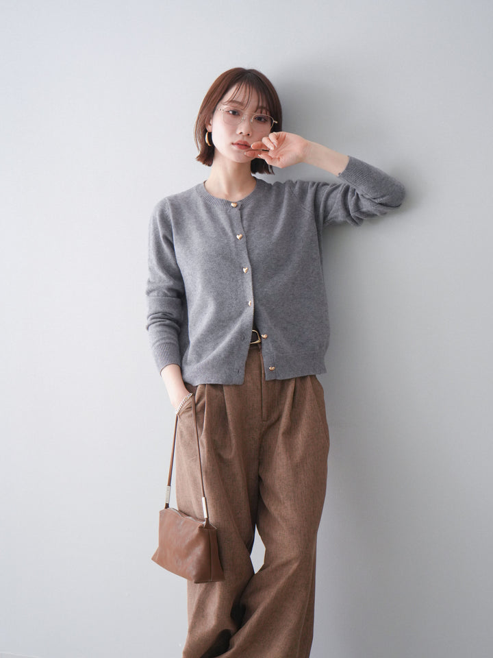 [SET]ハートボタンニットカーディガン+ハートボタンニットカーディガン(2set)