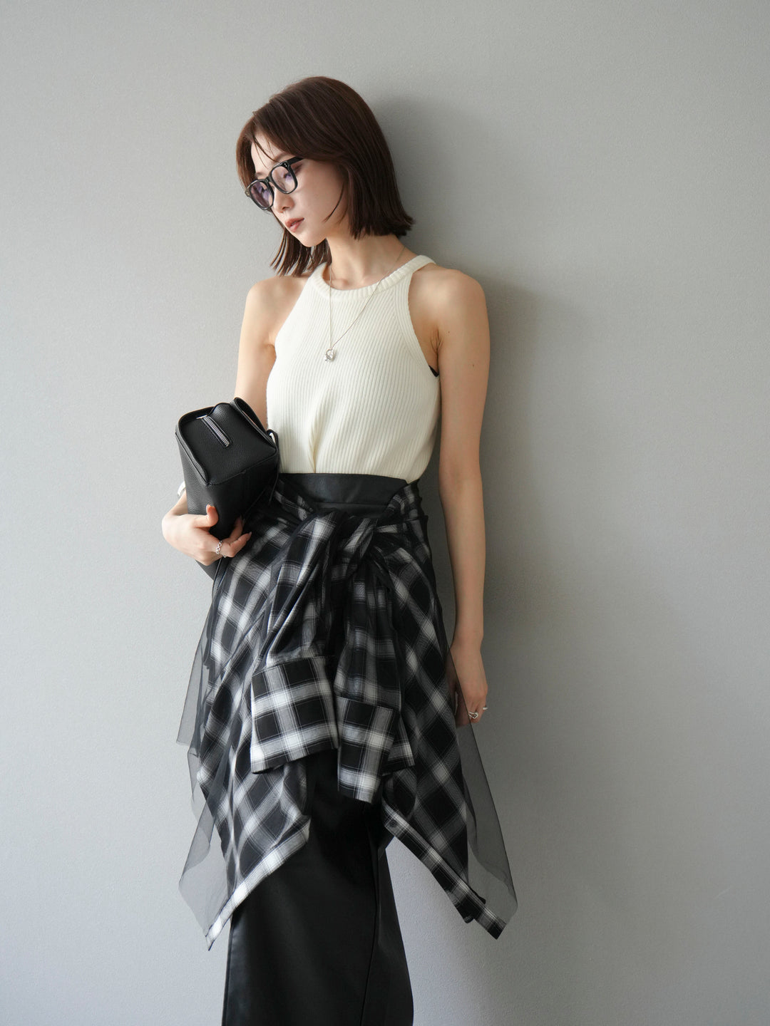 [予約]リブニットアメスリタンクトップ/オフ