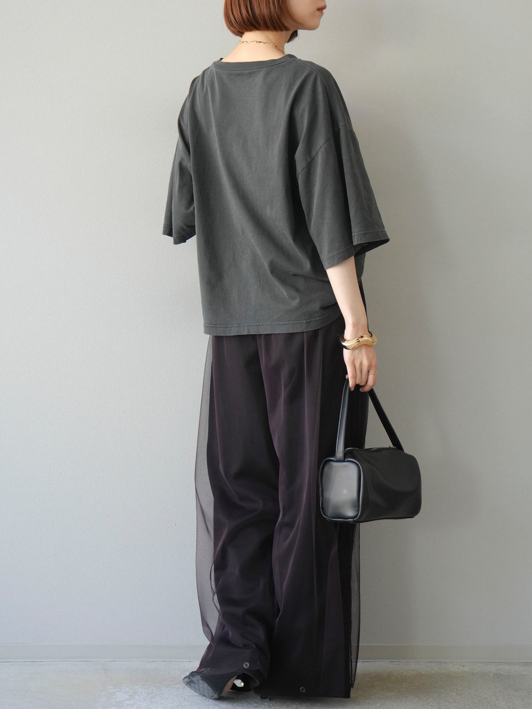 [予約]デニム切替2WAYデザインスウェットパンツ/ブラック