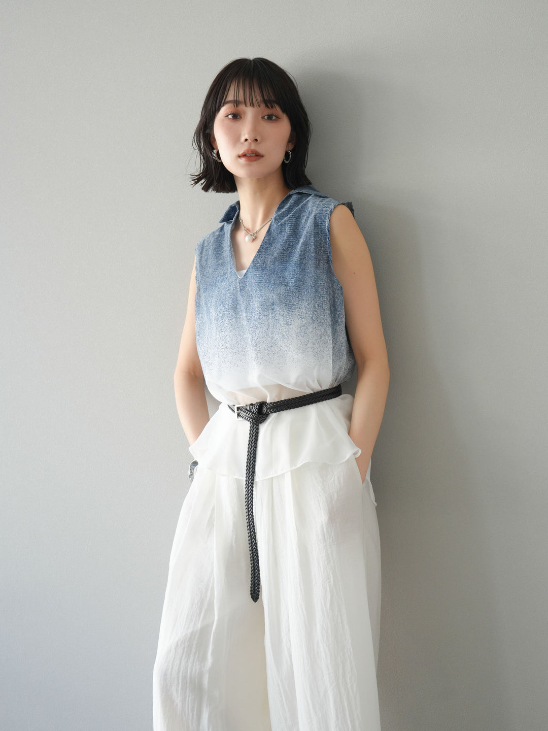 【預購】染色漸層船長襯衫/藍色