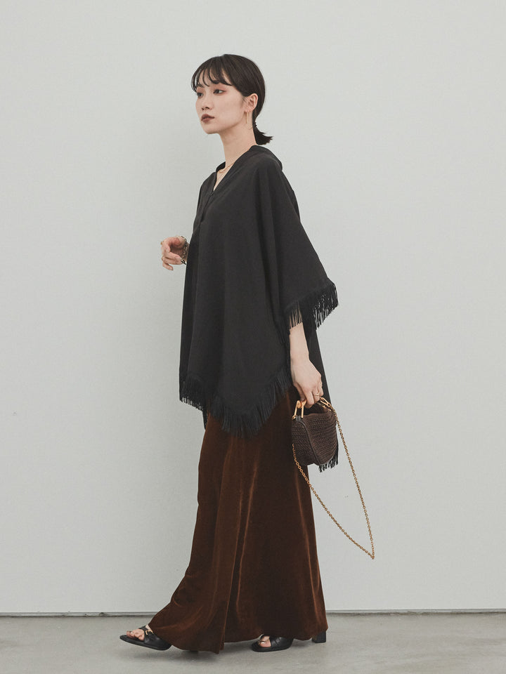 [予約]ベロアナロースカート/モカブラウン