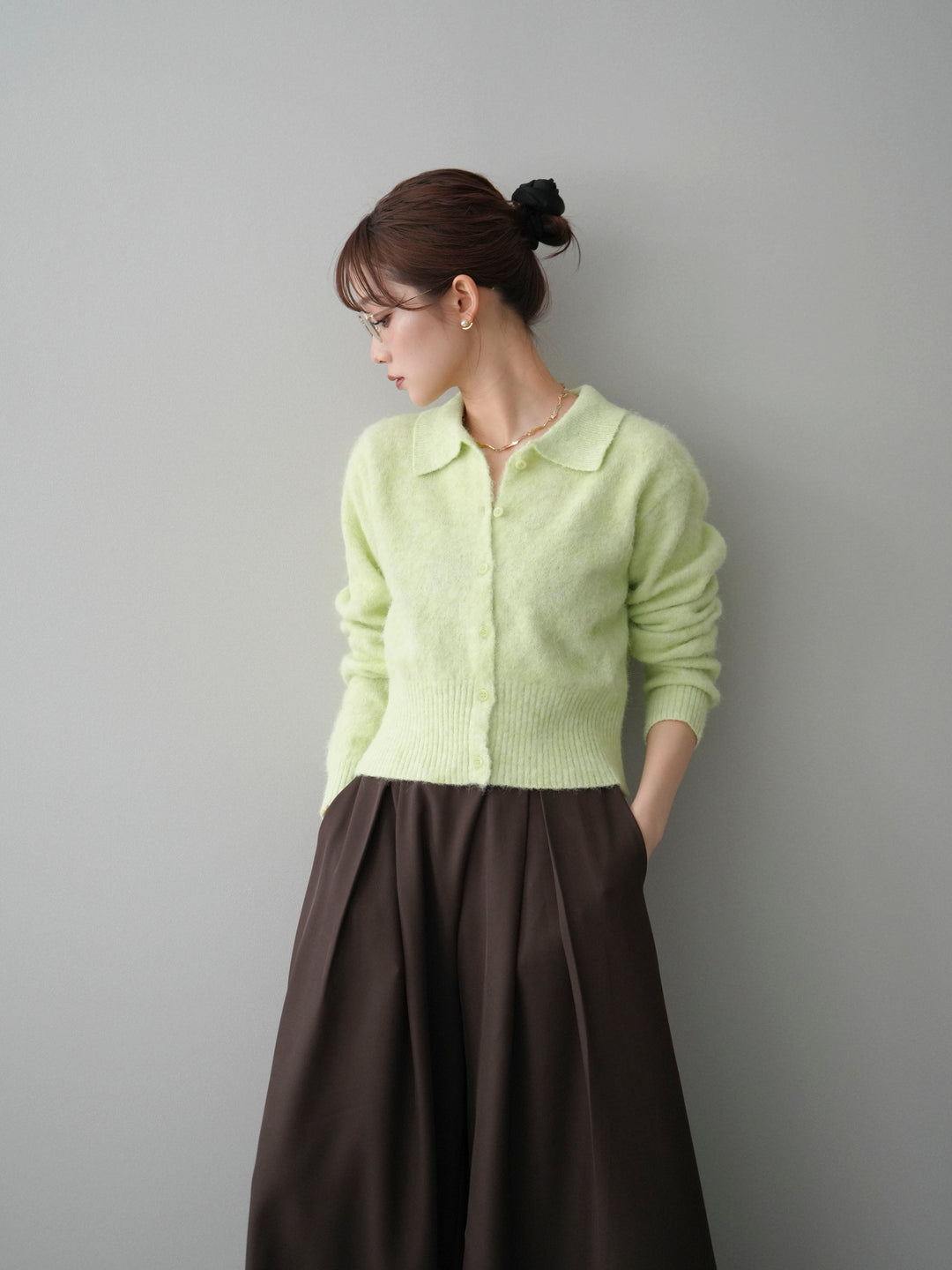 [SET]モヘア衿付きボタンプルオーバー+モヘア衿付きボタンプルオーバー(2set)