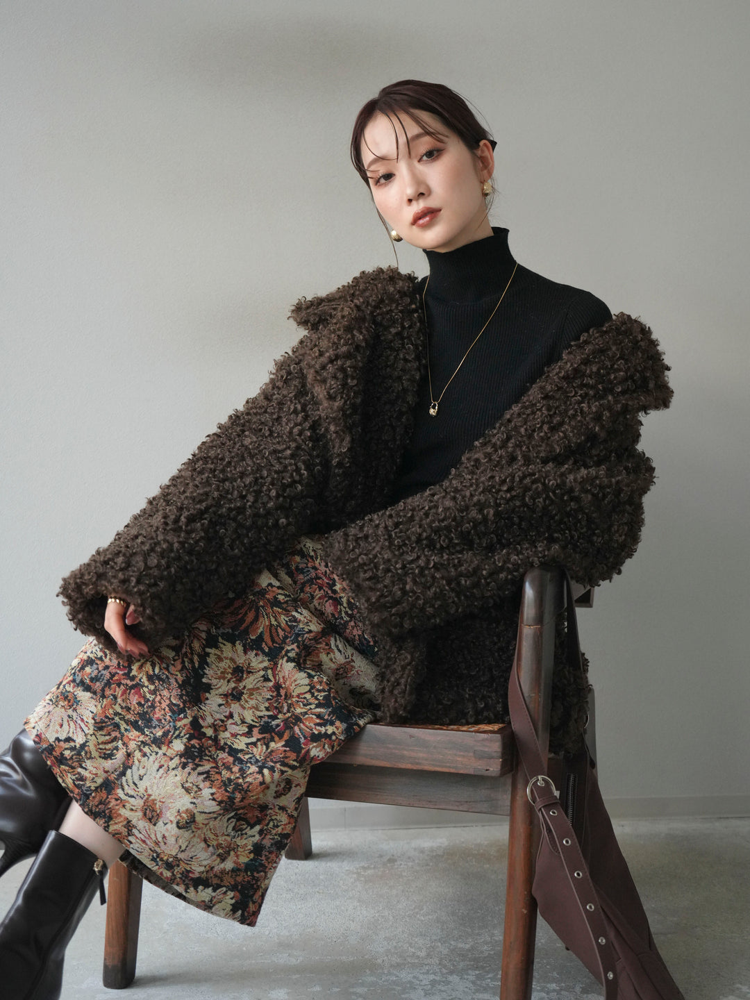 [予約]プードルファーダブルミドルコート/brown