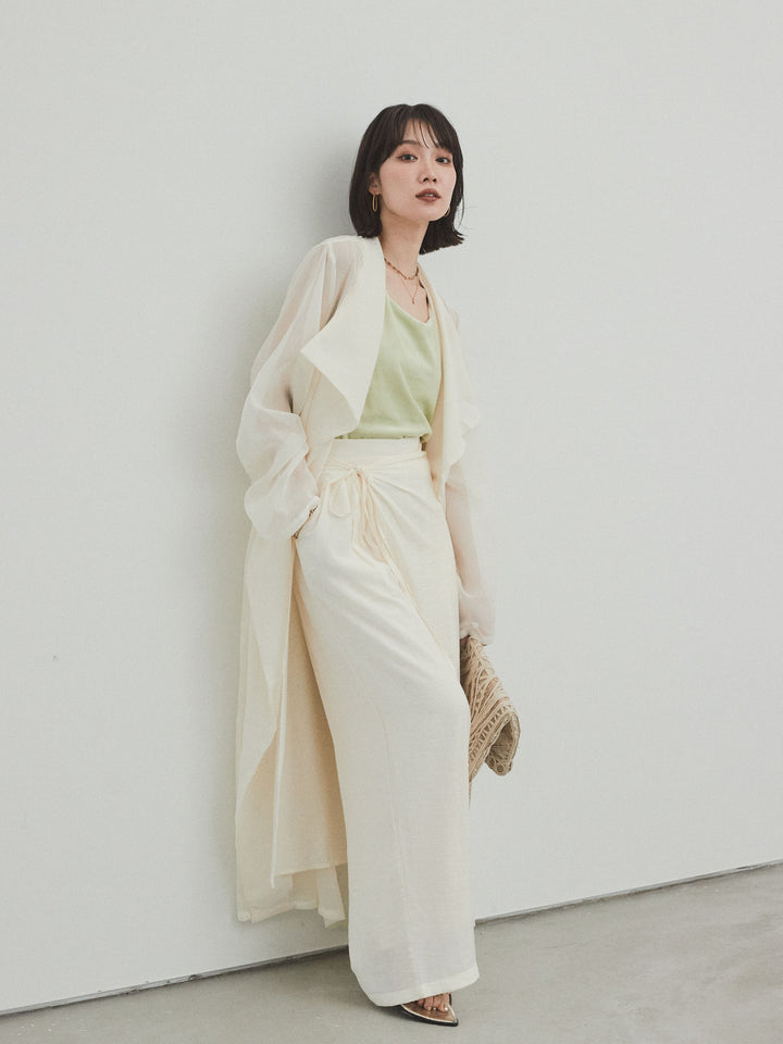 [予約]シアーロングジャケット/アイボリー