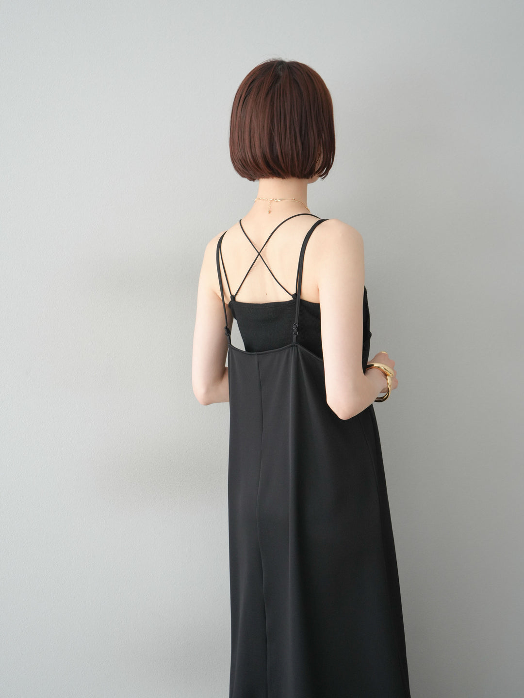 【預購】蕾絲疊層吊帶裙/黑色