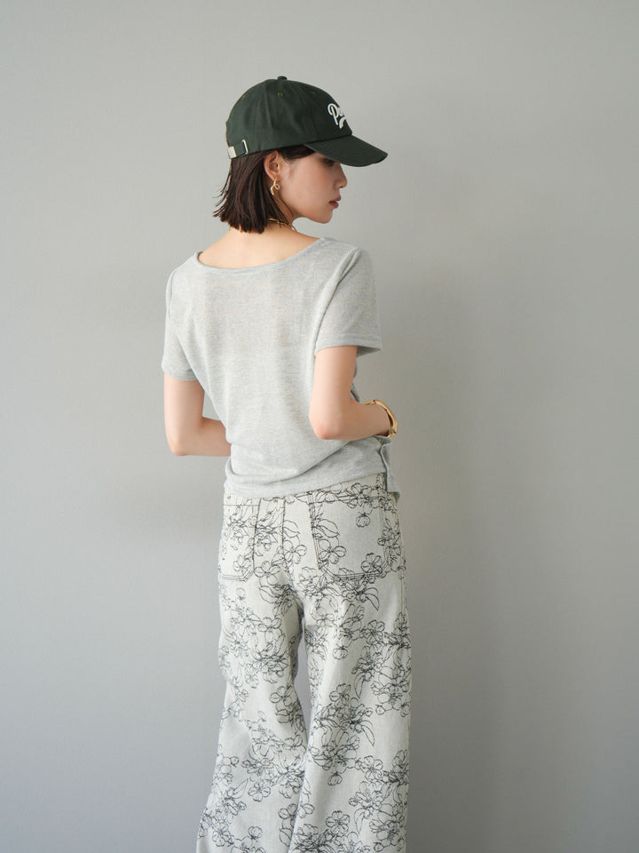 [預購] Cache-Coeur 薄紗針織套頭衫/灰色