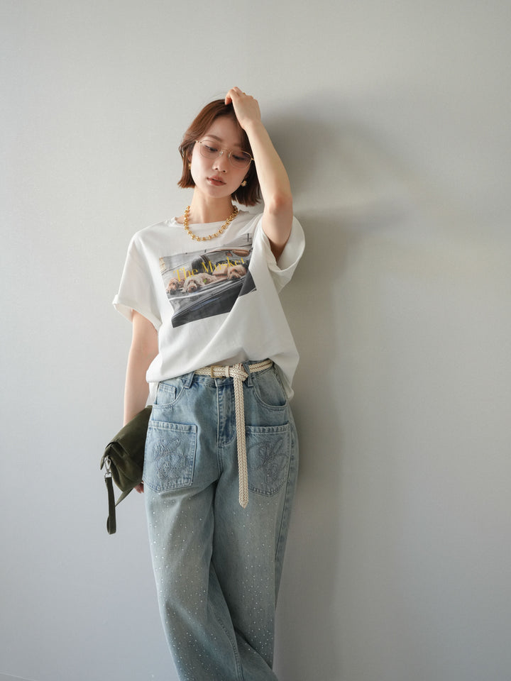 [予約]ドッグフォトTEE/white