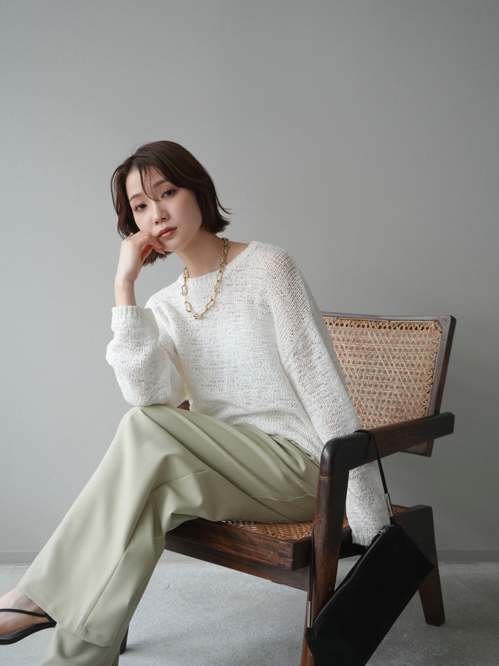 [予約]ローゲージルーズニット/white