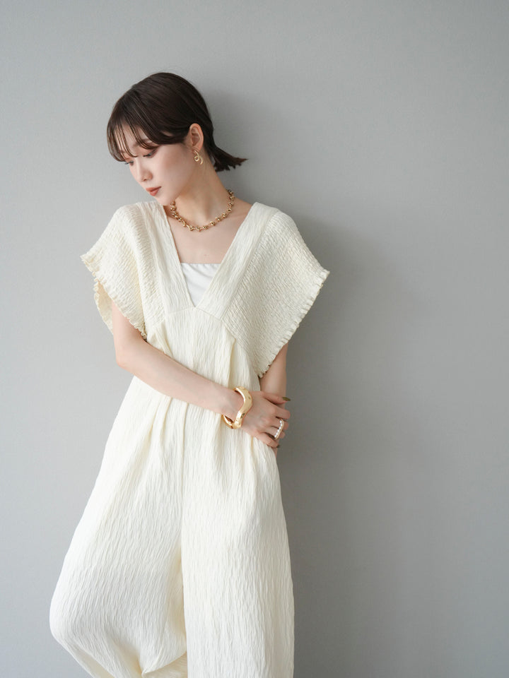 [SET]楊柳シャーリングサロペット+楊柳シャーリングサロペット(2set)