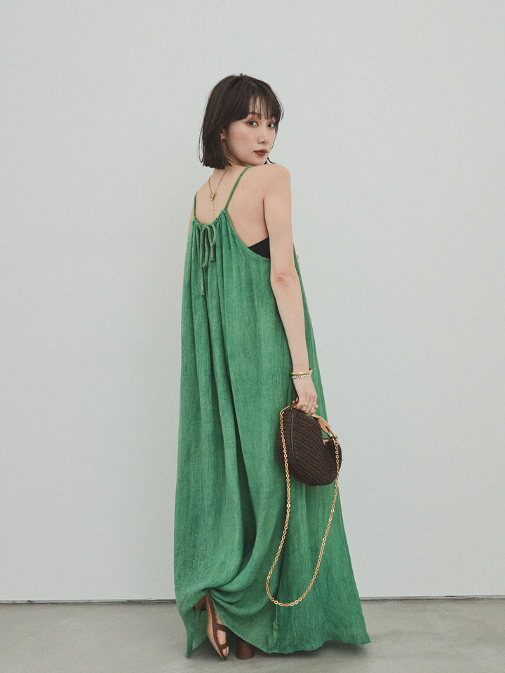 [予約]ムラ染めキャミワンピース/グリーン