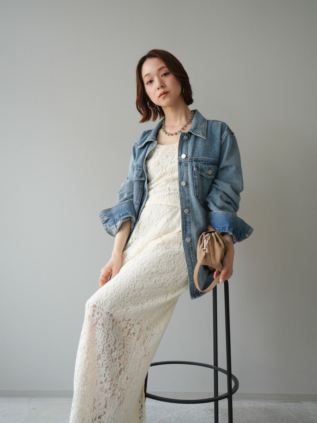 [SET]フルレースキャミ＆IラインスカートSET UP