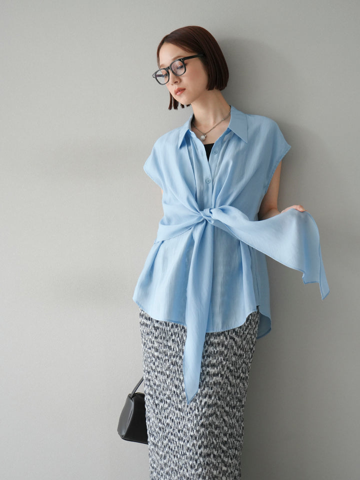 [予約]フロントタイシアーブラウス/ブルー