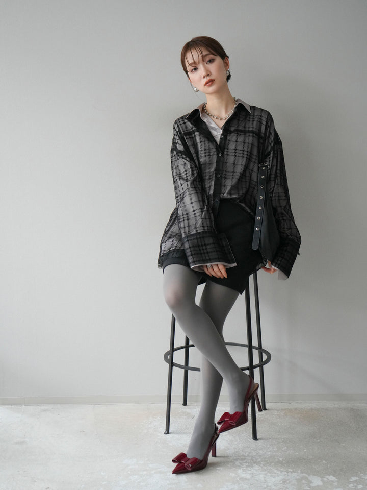 [予約]フェイクウールコクーンミニスカート/ブラック