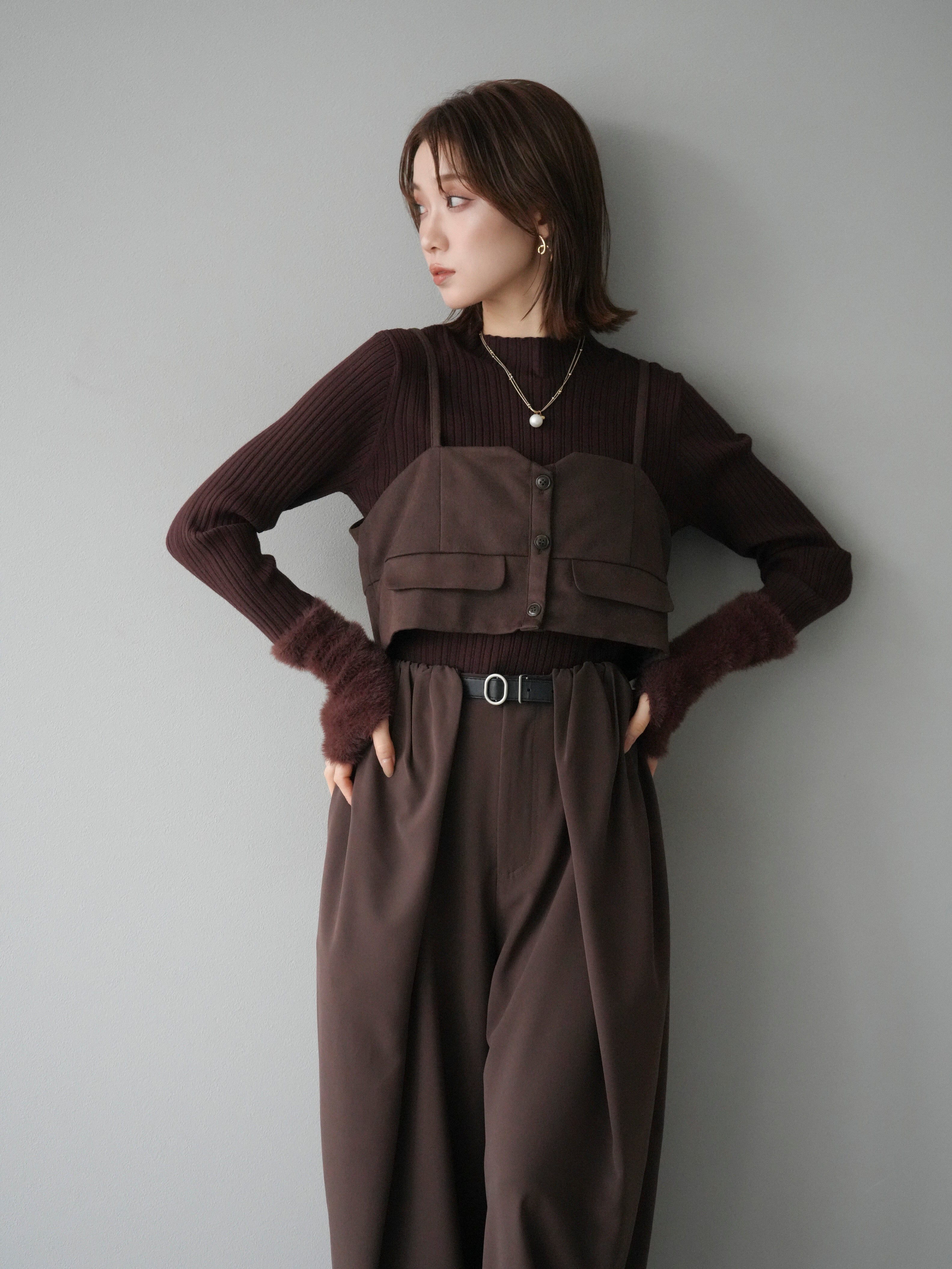 予約]スウェードビスチェ/ブラウン – Lumier