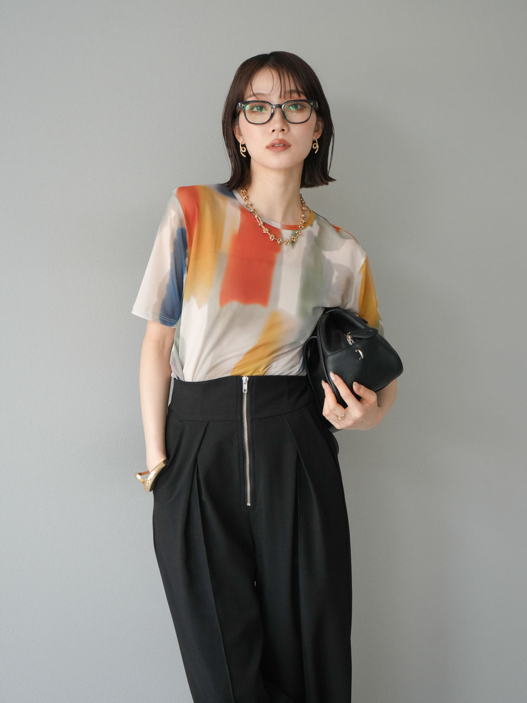 [予約]水彩アートシアーTシャツ/オフホワイト