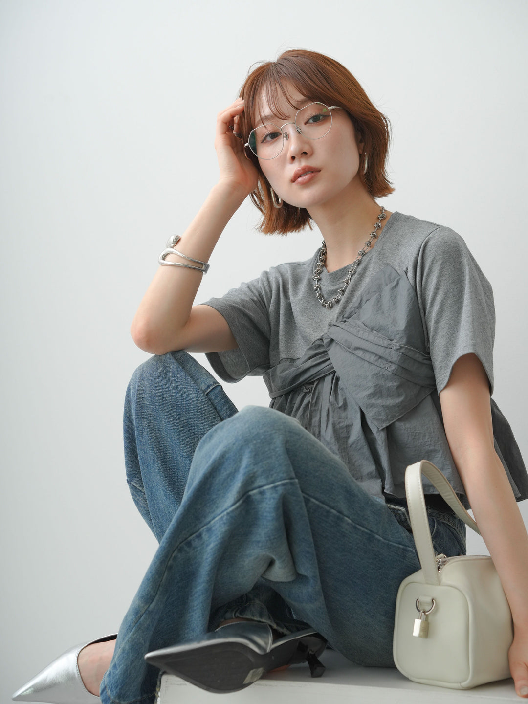 [SET]ナイロンドッキングツイストTEE +ナイロンドッキングツイストTEE (2set)