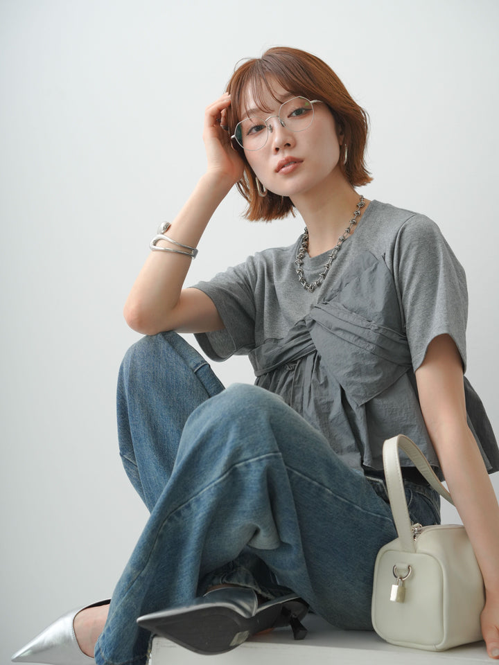 [SET]ナイロンドッキングツイストTEE +ナイロンドッキングツイストTEE (2set)