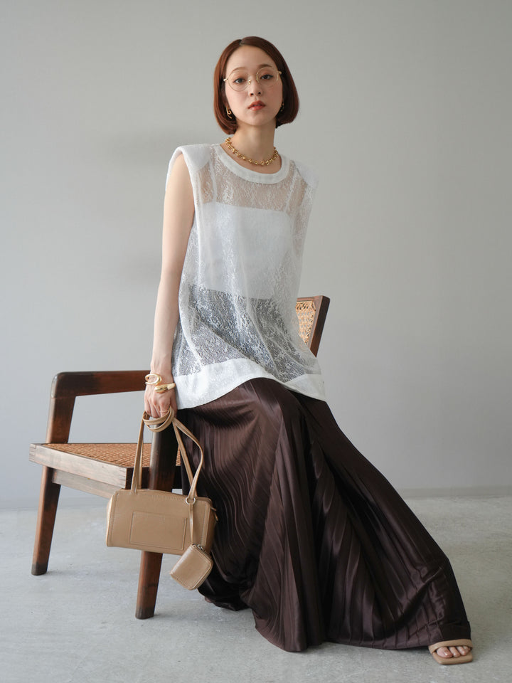 [予約]シャイニーレースプルオーバー/オフホワイト