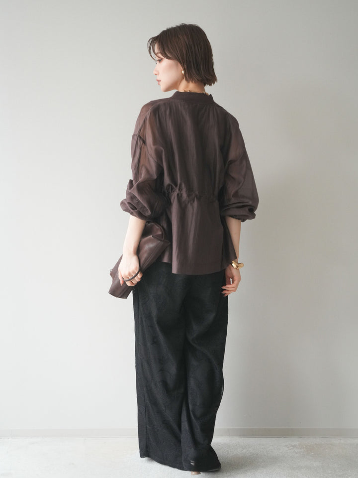 [SET]レース刺繍サロペット+ドロストシアーブルゾン(2set)