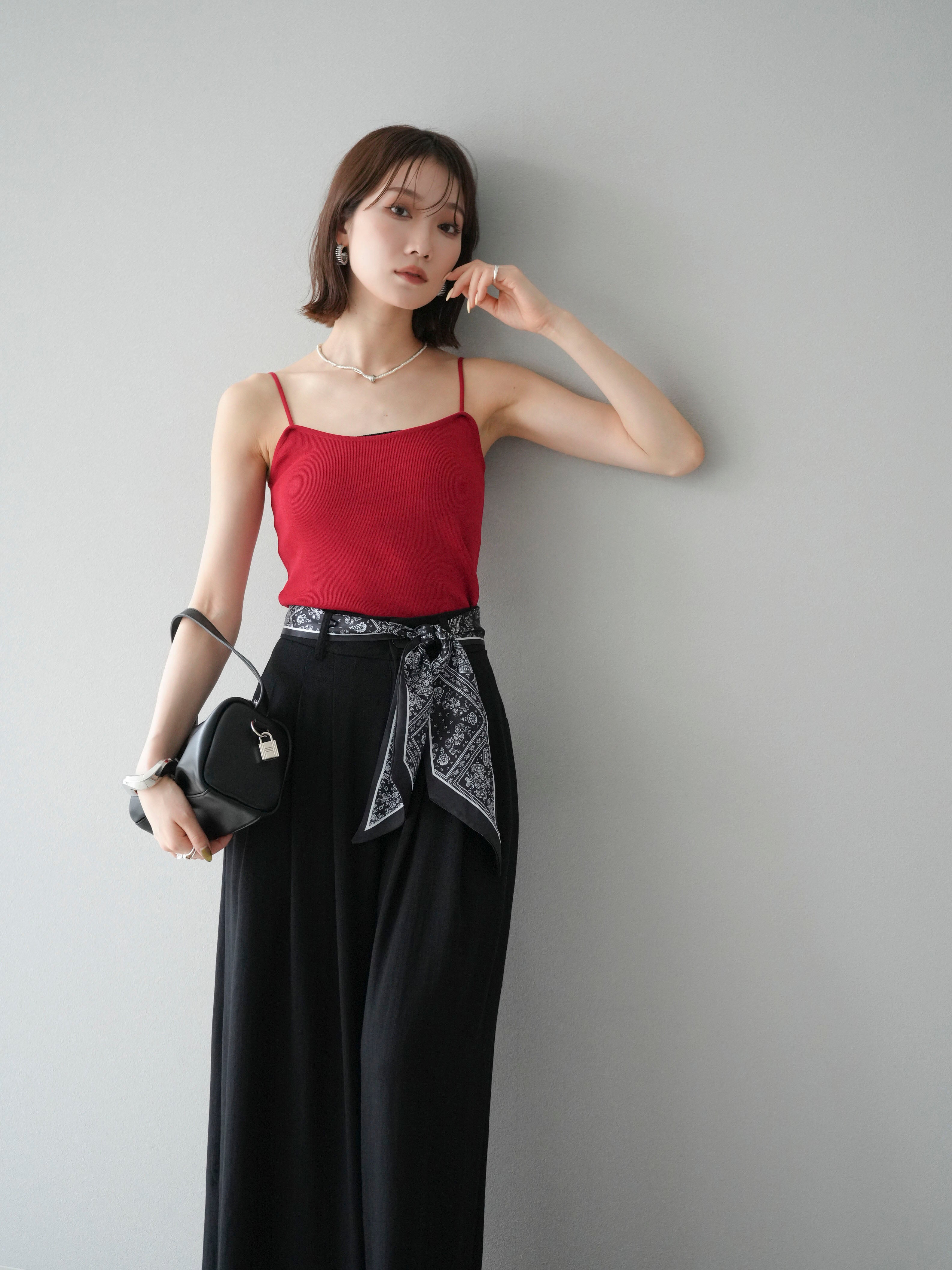 Courreges 21 クレージュ ニット キャミソール レッド courreges（クレージュ） キャミソール REEDITION PERMDE012FI0001