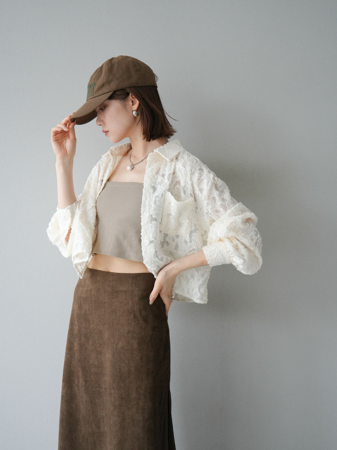 [予約]ジャガードショートシャツ/オフホワイト