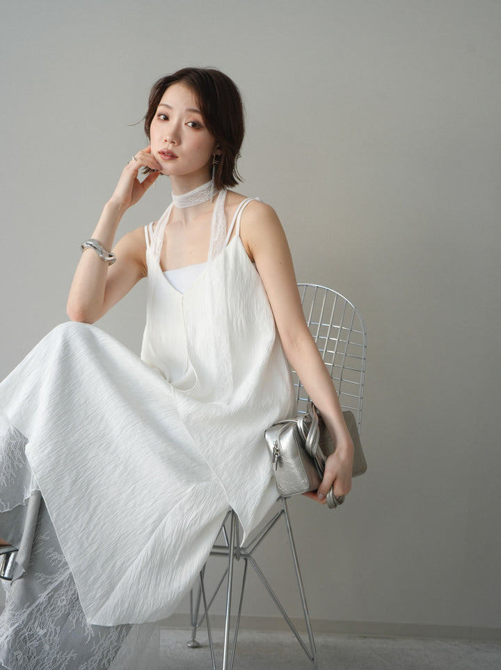 【套裝】蕾絲邊飾不對稱洋裝 + 配件套裝（2 套可選）