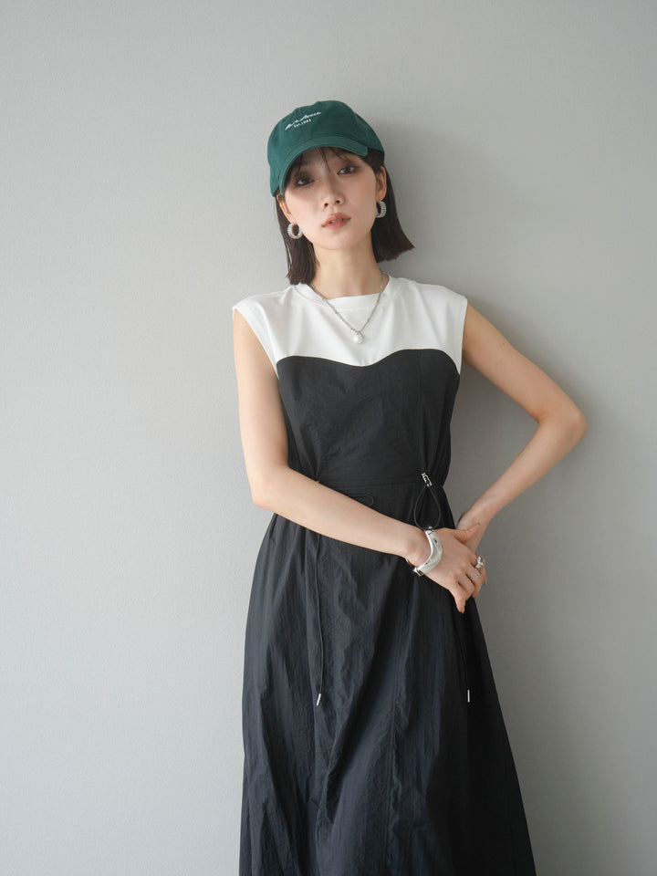 [SET] 剪裁對接尼龍洋裝 + 可選飾品套裝 (2 套)