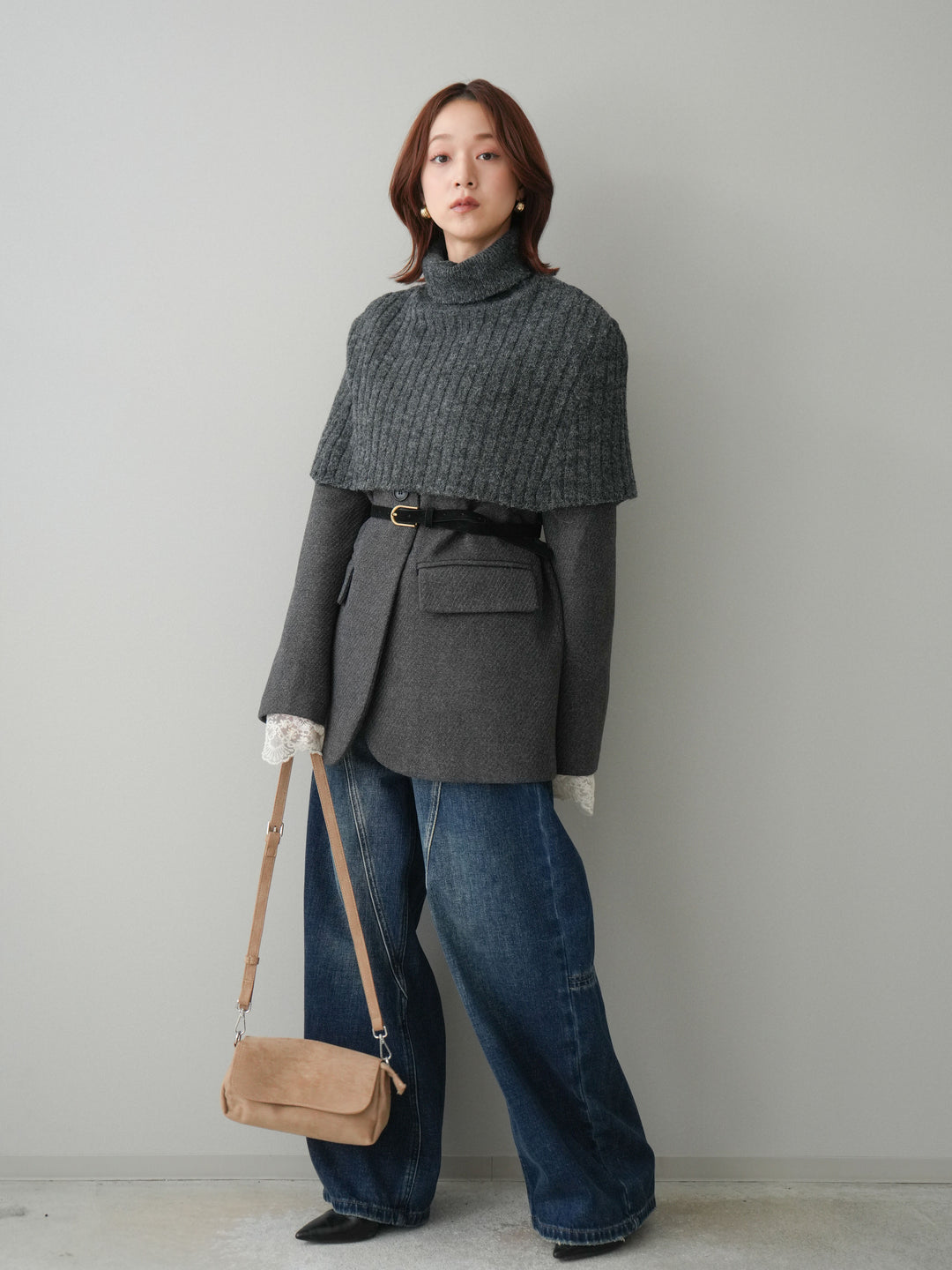 [予約]裏起毛加工デニムカーブパンツ/darkblue