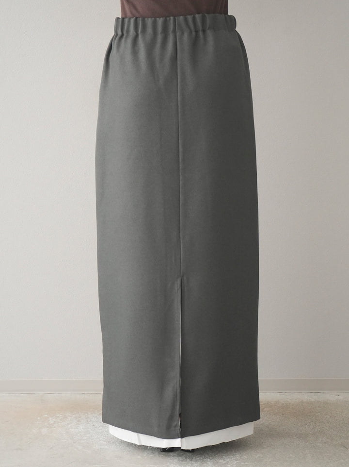 [予約]カットオフレイヤードスカート/チャコール