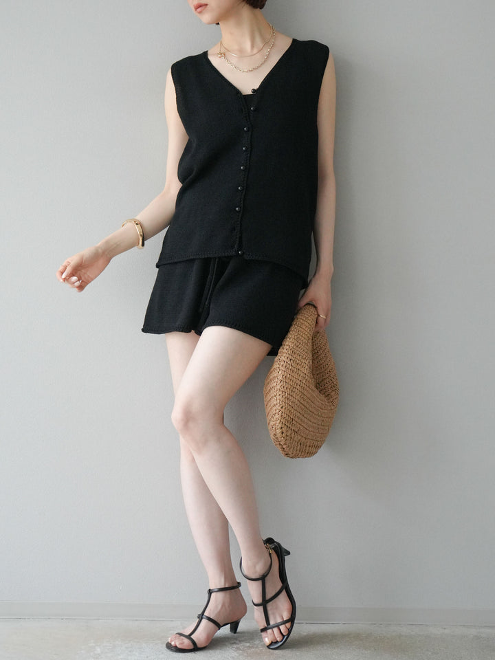 [SET]ニットベスト＆ショートパンツSET UP(2set)