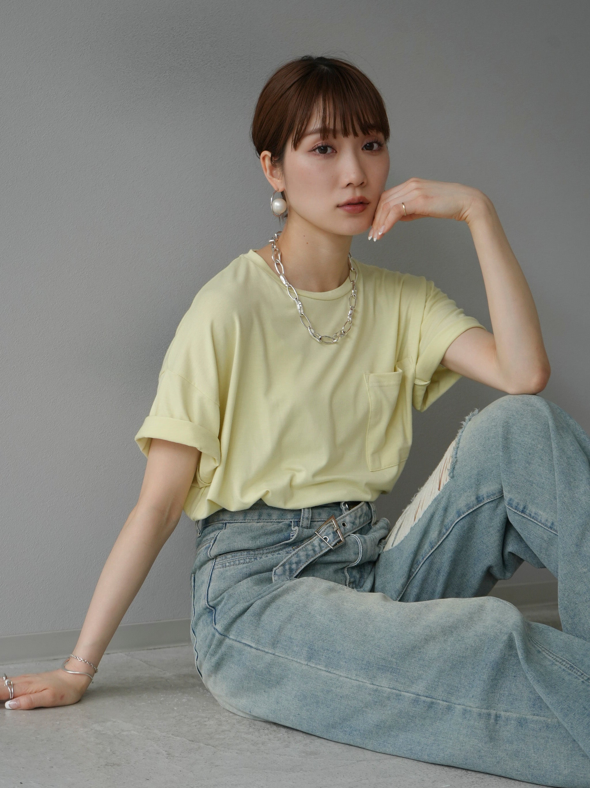 予約]UVカット&ドライ加工ポケット付きTシャツ/イエロー – Lumier