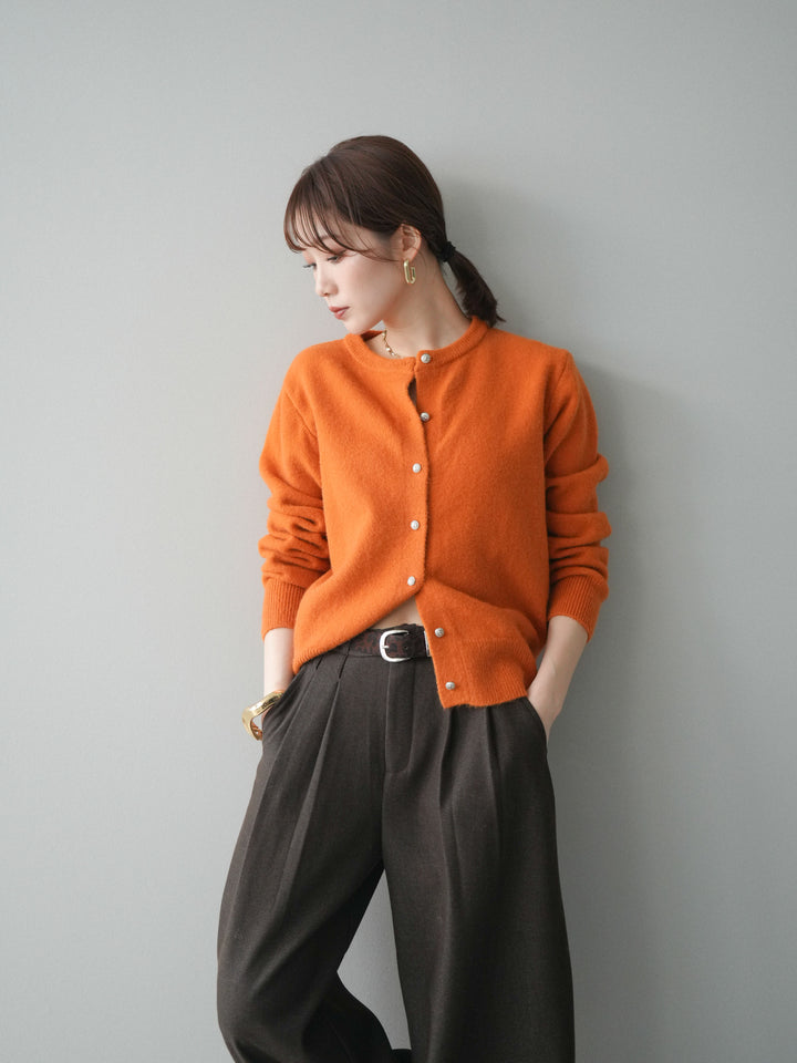 [予約]アンティークボタンニットカーディガン/orange