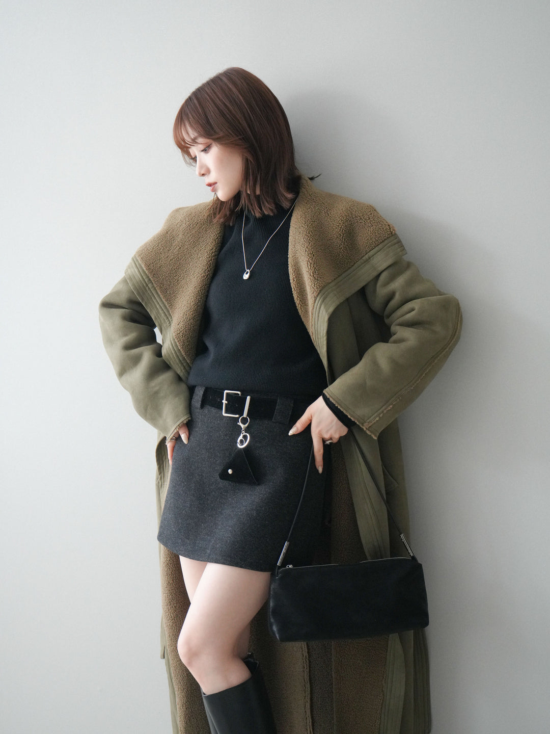 [予約]BIGカラームートンコート/khaki