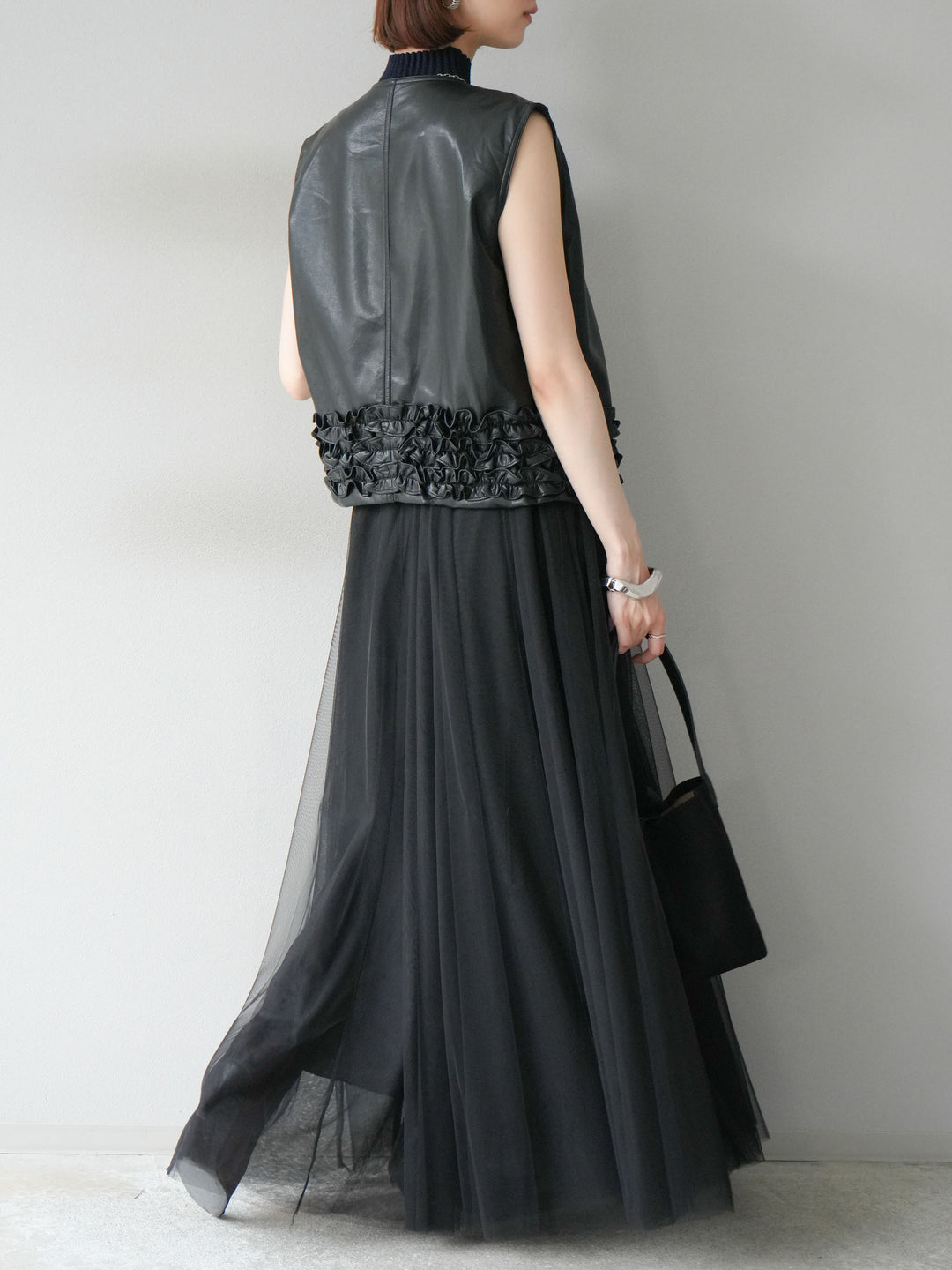 [予約]チュールボリュームスカート/ブラック