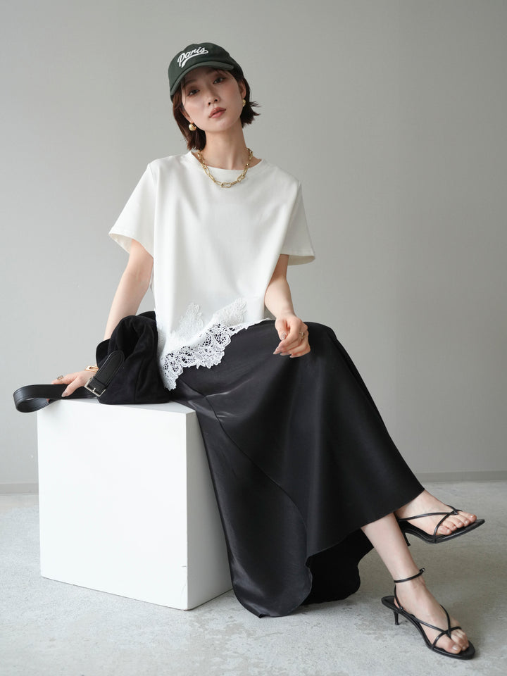 [予約]レースコンビボックスTEE/white