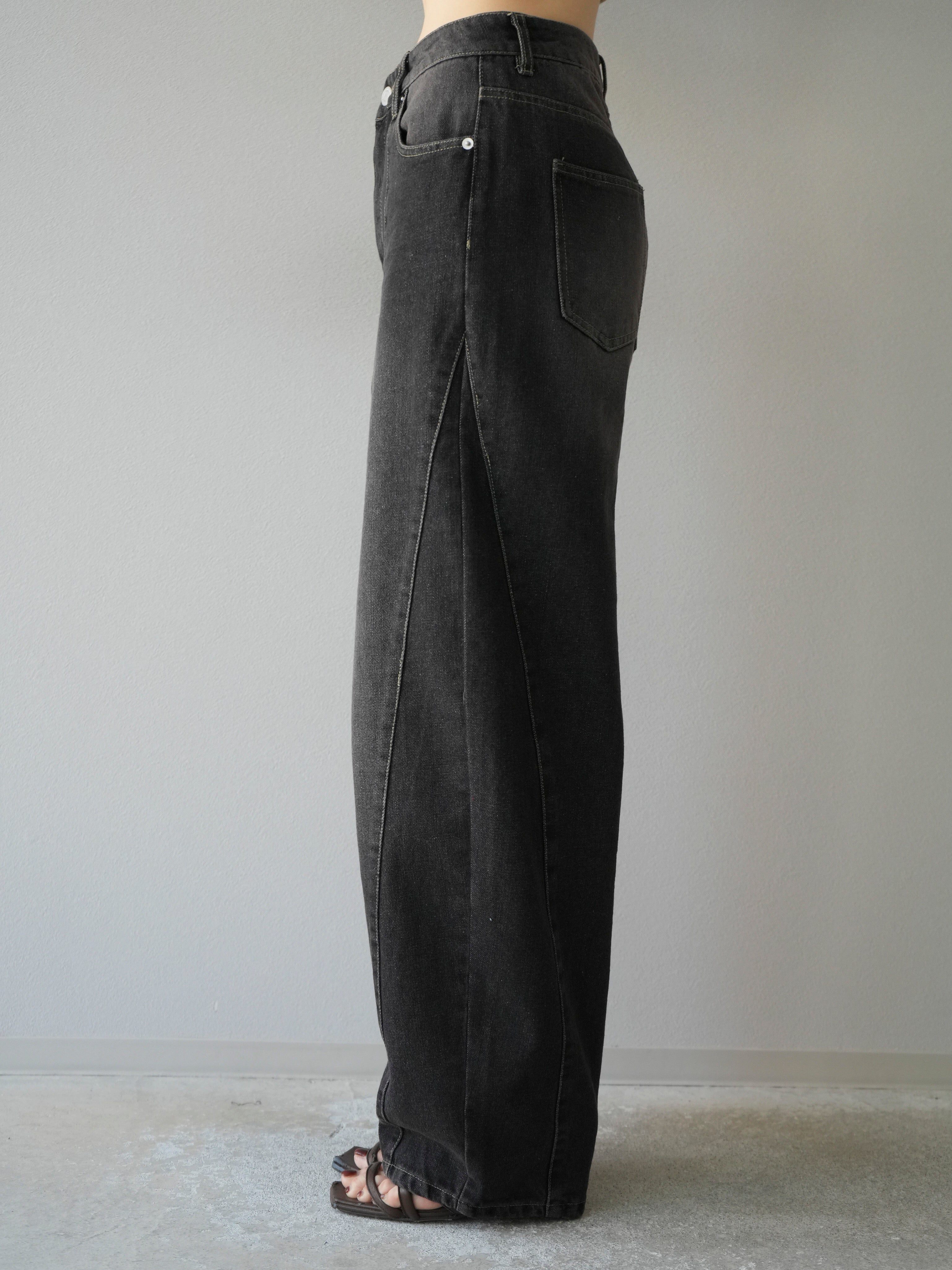 予約]切替デザインカーブデニム/ブラック – Lumier
