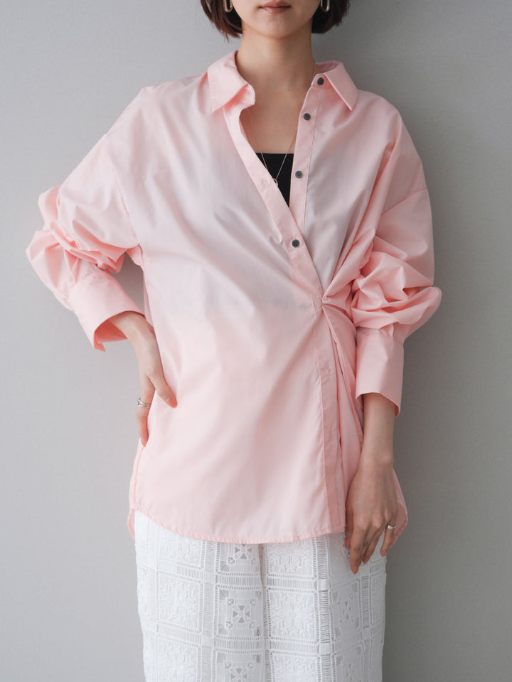 [SET]2wayベーシックルーズシャツ+パネルレースイージーパンツ(2set)