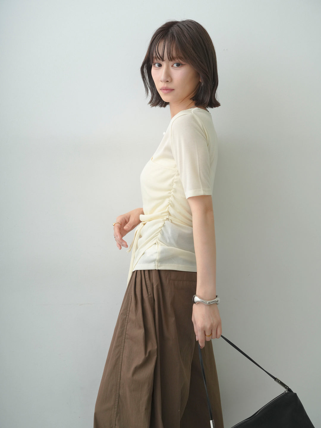 [SET]シアードレープカシュクールプルトップス+選べるアクセセット(2set)