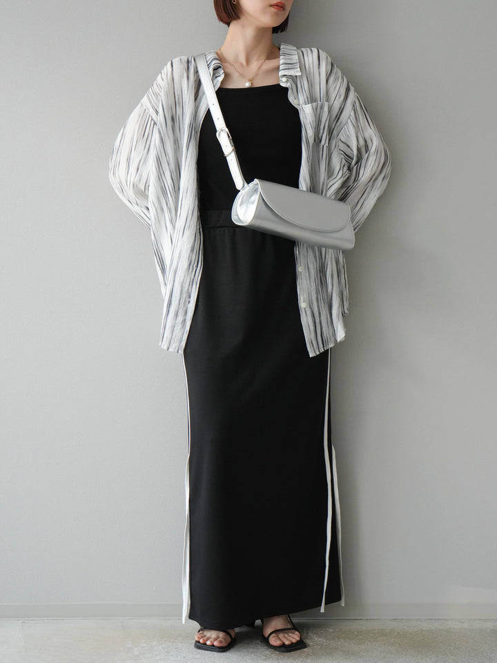 [予約]マルチWAYニュアンス柄オーバーシャツ/グレー