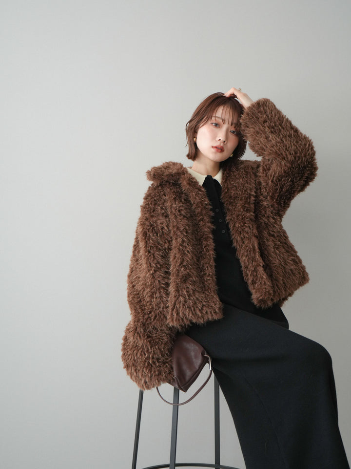 [SET]配色ポロニットワンピース+選べるアクセセット(2set)