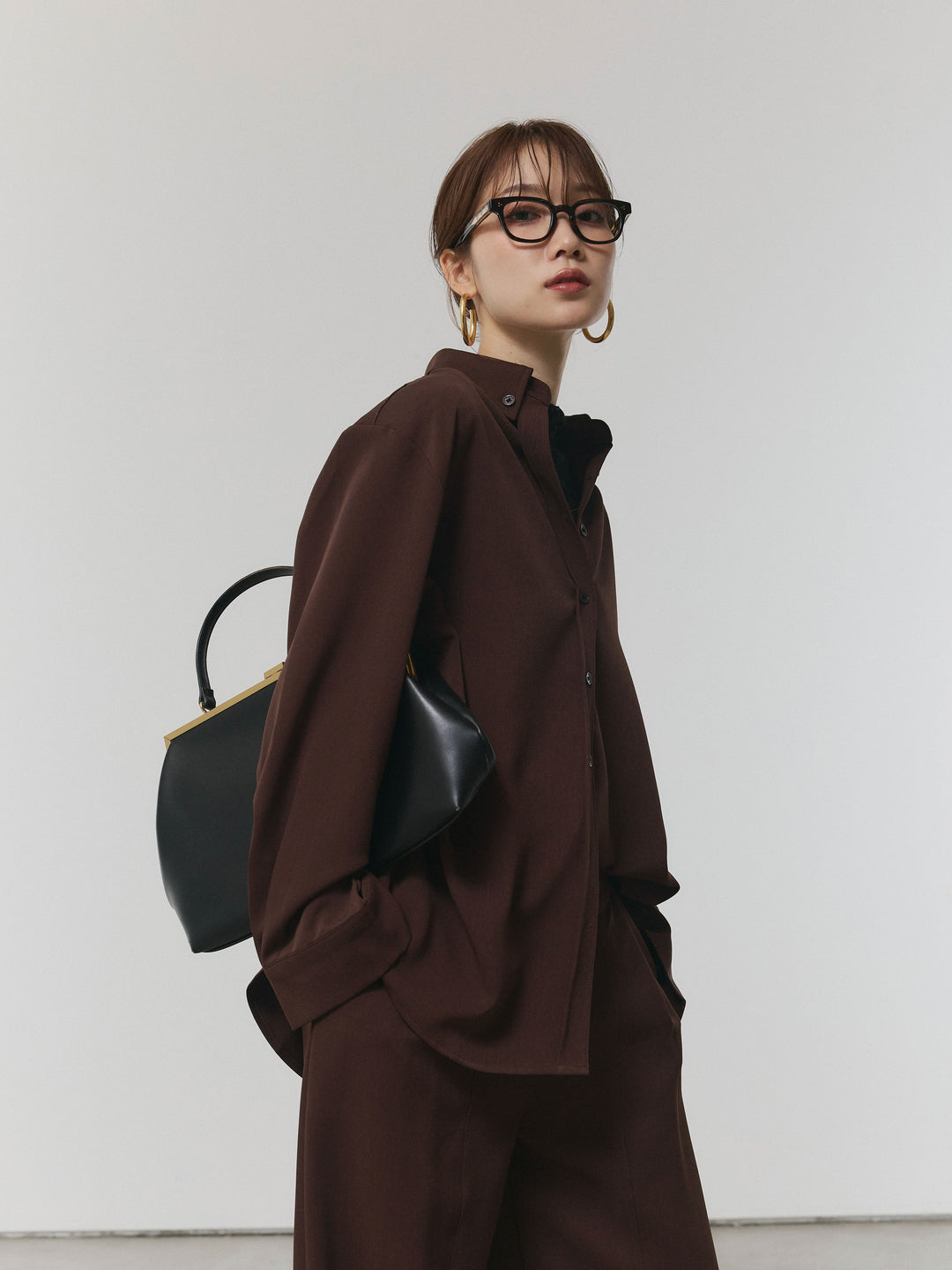 【Allure】[SET]ボタンダウンオーバーシャツ+ボタンダウンオーバーシャツ(2set)