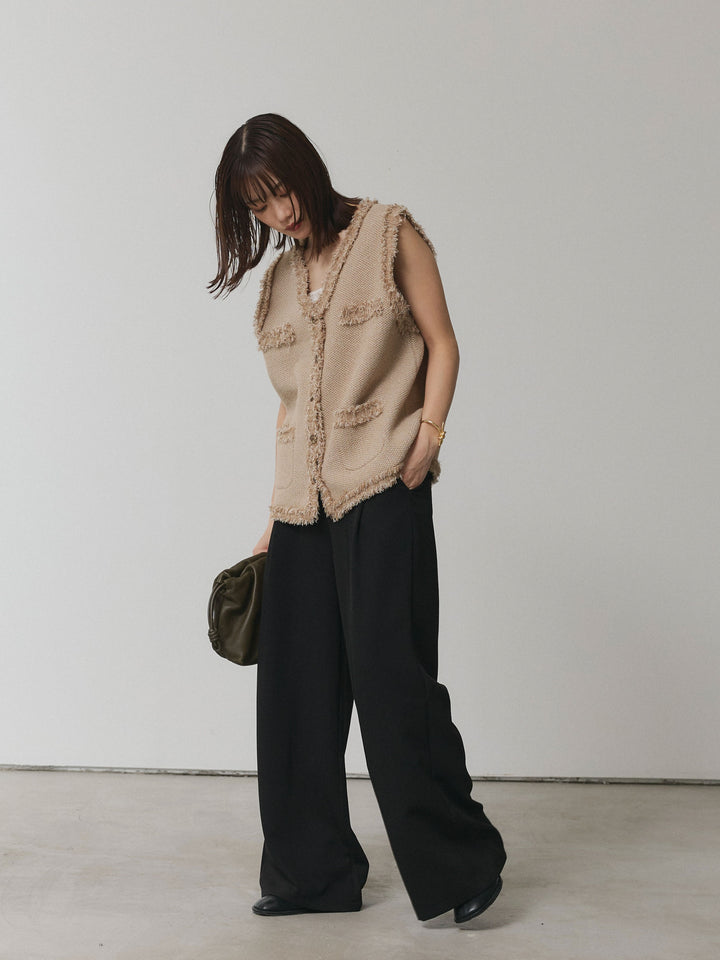 [予約]デザインタックセンターシームアイドパンツ/ブラック