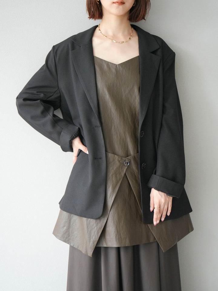 [予約]エステルオーバーテーラードジャケット/ブラック