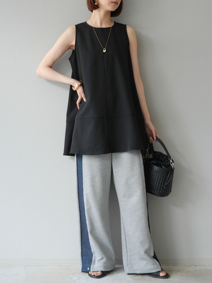 [予約]デニム切替2WAYデザインスウェットパンツ/グレー