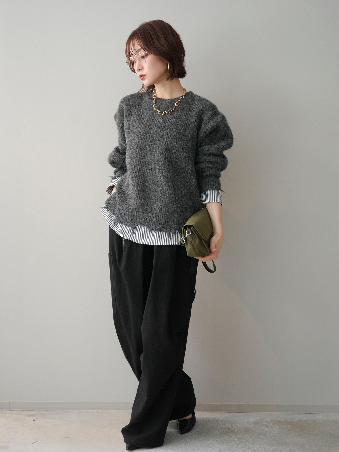 [予約]コットンタックループパンツ/black