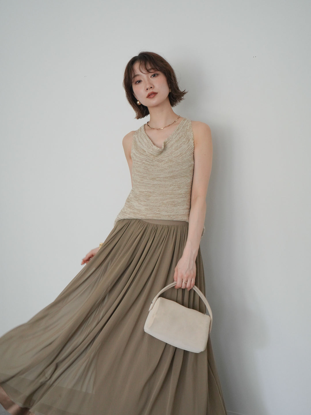 [予約]メランジニットアメスリトップス/beige