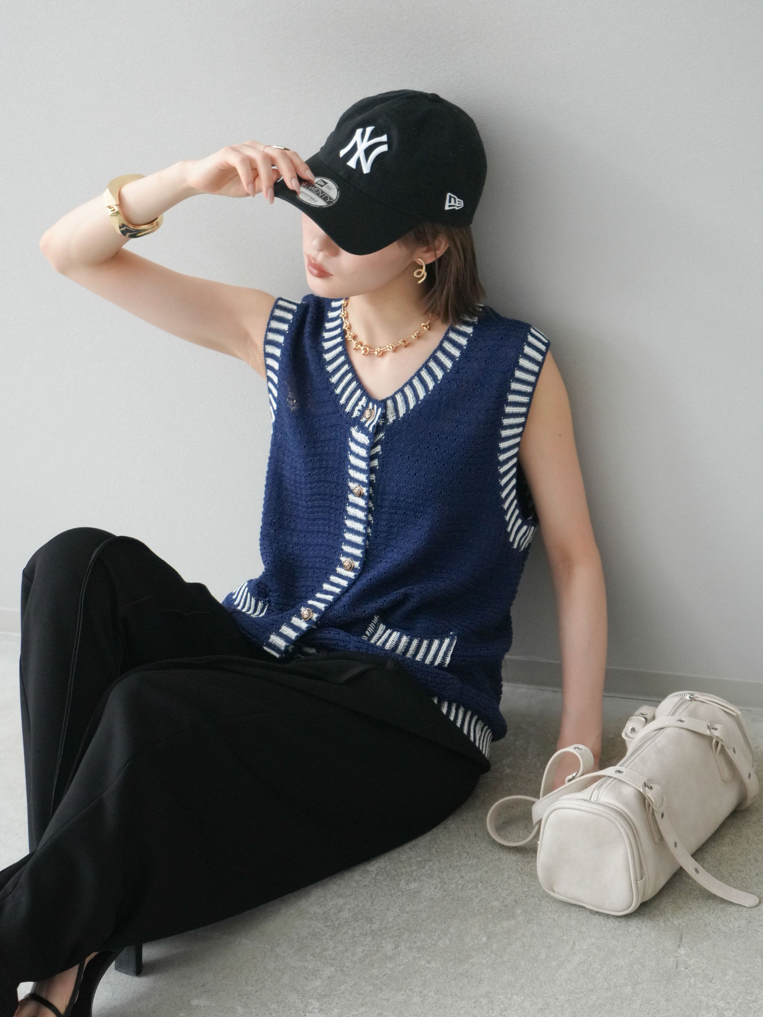 新品　L'Appartement  Knit Vest ネイビー Fenice Knit Vest（ニット／セーター）｜L'Appartement（アパルトモン
