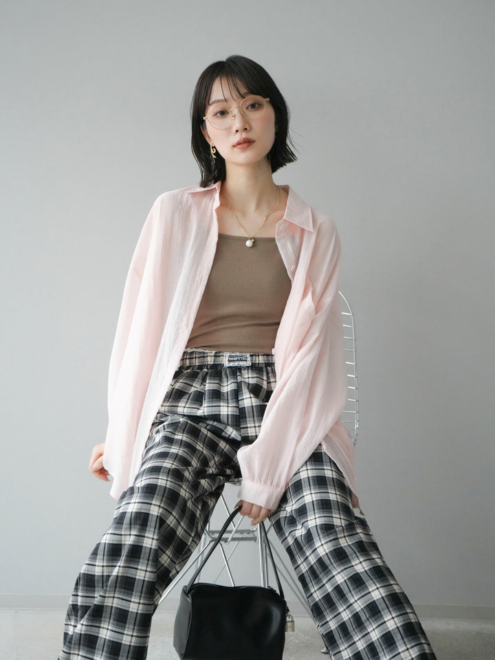 [予約]ドライタッチシアーオーバーシャツ/ピンク