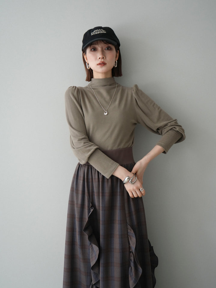 [SET]プチネックパワーショルダー起毛トップス+プチネックパワーショルダー起毛トップス(2set)